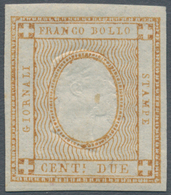 00935 Italien: 1862, 2 Cents Bistro With The Effigy Of Vittorio Emanuelle II. Instead Of The Number "2", A - Marcofilie