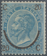 00946 Italien: 1865: 20 Cents On 15 Cents Blue, Second Type, Mint With Original Gum And In Good Condition; - Marcofilía