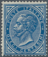 00947 Italien: 1877, 10 Cents Dark Blue "Vittorio Emanuele II.", MNH, Signed And With Certificate Of Rayba - Marcofilie