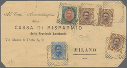 00954 Italien: 1889: Cover Front Of A Letter Send In 1896 From Caravaggio To Milan Franked With 5 Lire Umb - Marcofilía