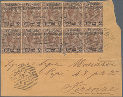 00955 Italien: 1890: 1,75 Lire Brown, Stamp For Parcels Overprinted "Valevole Per Le Stampe C.mi 2" In Blo - Marcophilia