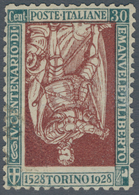 00964 Italien: 1928, "Emanuele Filiberto", 30 Cents, INVERTED Center, Cancelled; With Certificate Of Enzo - Poststempel