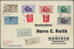 00967 Italien: 1932, Dante, Airmails 50c. To 10l., With Additional Franking On Registered Airmail Cover Fr - Poststempel