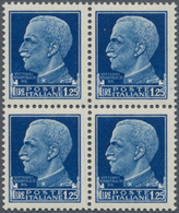 00978 Italien: 1944, Rep. Sociale: 1.25 Lira Blue With Red Fasces Overprint, Florence Printing, Block Of F - Marcofilía