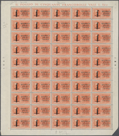 00981 Italien: 1944, Express Lire 2.50 With Overprint R.S.I, Printing Of Genoa. Sheet Complete With 50 Sta - Storia Postale