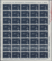 00986 Italien: 1965: "Nighttime Air Traffic Network", Lire 40, MNH, Whole Sheet Of Forty Pieces. The Secon - Poststempel