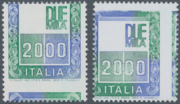 00991 Italien: 1978, 2000 L "Italia" Definitive Issue, 2 Stamps With Printing Error "missing Head", Both S - Marcofilie