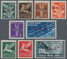 01002 Italien - Militärpostmarken: Nationalgarde: 1944, Airmails Verona Printing, 25c. To 10l. And Express - Sonstige & Ohne Zuordnung