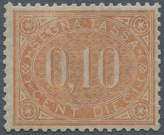 01004 Italien - Portomarken: 1869, 10 Cents Brown Orange, MNH, Slightly Repaired, Excellent Centering. Sig - Taxe