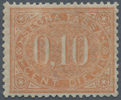 01004 Italien - Portomarken: 1869, 10 Cents Brown Orange, MNH, Slightly Repaired, Excellent Centering. Sig - Impuestos