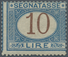 01008 Italien - Portomarken: 1874, 10 Lire Blue And Brown, Mint With Gum, Fine Condition. Certificate Rayb - Impuestos