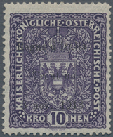 01010 Italienische Besetzung 1918/23 - Trentino: 1918, Austria 10 Kronen Light Violet With "REGNO D'ITALIA - Trento