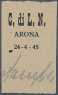 01033 Italien - Lokalausgaben 1944/45 - Arona: 1945, Proof Of The Overprint "C. Di L. N. / ARONA / 24-4-45 - Emisiones Locales/autónomas