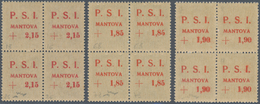 01034 Italien - Lokalausgaben 1944/45 - Mantova: 1945: 1.90 Lire On 10 Cents, 1.85 Lire On 15 Cents And 2. - Other & Unclassified