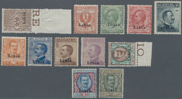 01058 Italienisch-Libyen: 1912/1915: Stamps Of Italy "Michetti" And "Floreale" With Overprint LIBIA, Compl - Libye