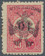 01107 Albanien: 1913, Double Headed Eagle Overprints, 10pa. On 20pa. Rose With INVERTED Overprint (Eagle A - Albanië