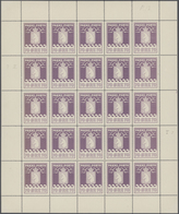 01122 Dänemark - Grönländisches Handelskontor: 1937. Complete Sheet Of 25 "Pakke-Porto 70 Ore Lilac", Mint - Autres & Non Classés