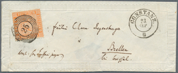 01133 Baden - Marken Und Briefe: 1860, PRÄGEDRUCK-ZIERBRIEF Mit 6 Kreuzer Lachsrot Mit Nr.St. "25" Und Neb - Otros & Sin Clasificación