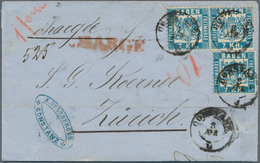 01139 Baden - Marken Und Briefe: 1868, Dreimal 7 Kr. Blau Auf Charge-Brief Von "CONSTANZ 3 APR (1870)" Nac - Sonstige & Ohne Zuordnung