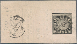 01167 Bayern - Marken Und Briefe: 1849, Schwarzer Einser 1 Kr. Schwarz, Platte 1 Auf Kleinem Drucksachente - Andere & Zonder Classificatie