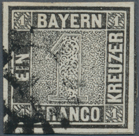01180 Bayern - Marken Und Briefe: 1849, Schwarzer Einser 1 Kr. Schwarz, Platte 2 Mit Plattenfehler: Zweite - Otros & Sin Clasificación