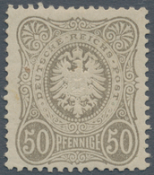 01264 Deutsches Reich - Pfennige: 1875, 50 Pfennige Gelbgrau, Farbfrischer Wert, Normal Gezähnt, Sauber Un - Cartas & Documentos