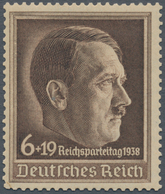 01278 Deutsches Reich - 3. Reich: 1938, 6 +19 Pfg. Reichsparteitag, Gezähnter Probedruck In Der Farbe SCHW - Nuevos