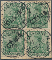 01284 Deutsche Post In China: 1901: Tientsin-Ausgabe 5 Pfg. Grün Mit Diagonalem Handstempelaufdruck "China - China (kantoren)