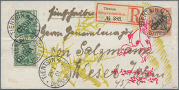 01287 Deutsche Post In China: 1900: 30 Pfg. Germania Orange/schwarz Auf Lachsfarben, Tientsin-Handstempela - China (offices)