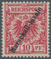 01298 Deutsche Kolonien - Marshall-Inseln: 1899, 10 Pfg. Krone/Adler Mit Aufdruck, Sog. Berliner Ausgabe U - Marshalleilanden