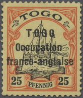 01305 Deutsche Kolonien - Togo - Französische Besetzung: 1915: 25 Pfg., Fetter Aufdruck Der Missionsdrucke - Togo