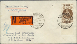 01311 Deutsche Abstimmungsgebiete: Saargebiet: 1929, Volkshilfe 10 F. Wertbrief Von ''SAARBRÜCKEN (MALSTATT - Autres & Non Classés