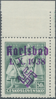 01336 Sudetenland - Karlsbad: 1938, Legionäre 'Doss Alto' 50 H Mit Dunkelblauviolettem Handstempelaufdruck - Région Des Sudètes