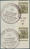 01346 Sudetenland - Maffersdorf: 1938, Freimarke Der CSR 1,60 Kc Im Senkrechten Paar Vom Linken Bogenrand - Sudetenland