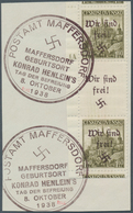 01346 Sudetenland - Maffersdorf: 1938, Freimarke Der CSR 1,60 Kc Im Senkrechten Paar Vom Linken Bogenrand - Sudetes