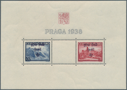 01352 Sudetenland - Reichenberg: 1938, PRAGA-Block Mit Handstempelaufdruck "Wir Sind Frei", Falzreste Und - Sudetenland