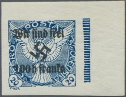 01377 Sudetenland - Rumburg: 1938, 20 H Blau Zeitungsmarke Mit Aufdruck ''Wir Sind Frei! 100 H Franko'' Und - Sudetenland