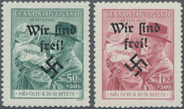 01379 Sudetenland - Rumburg: 1938, Sondermarken: 50 H Und 1 Kc Masaryk Mit Kind Und Aufdruck ''Wir Sind/ Fr - Sudetes