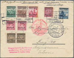 01384 Dt. Besetzung II WK - Böhmen Und Mähren: 1939, Zuleitungspost Zur LZ 130 Graf Zeppelin Deutschlandfa - Bezetting 1938-45