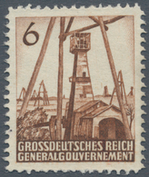 01395 Dt. Besetzung II WK - Generalgouvernement: 1944, 6 Gr. Bohrtürme Als Gezähnte Druckprobe In Orangebr - Bezetting 1938-45