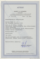 01431 Bundesrepublik - Rollenmarken: 1951. Posthorn 20 Pf. Rollen-Ende RE 11 + 4Lf. Leerfelder Dunkelgraug - Rolstempels