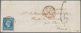 01461 Frankreich: 1861, FRANCE USED IN ITALY, Napoleon Nd 20c. Blue, Single Franking On Cover From "MILANO - Used Stamps