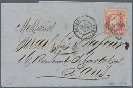 01474 Frankreich: 1868, Napoleon Laure 80c. Rose, Left Value Showing "60" (due To Colour Blur), Single Fra - Gebraucht