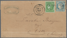 01476 Frankreich: 1871, 5 C Yellow Green On Greenish, Report 2, Type II, "LARGE RETOUCH" Plate Variety, To - Gebraucht