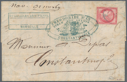 01482 Frankreich: 1873, Ceres 80c. Rose On Lettersheet (some Ageing Marks - Irrelevant) From Marseille To - Gebruikt