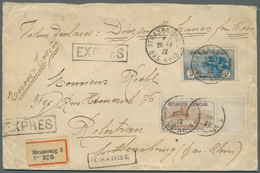 01485 Frankreich: 1922, 22 Aug: "Semi-Postals", Registered Value-declared Express Cover Franked With War O - Used Stamps