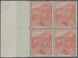 01544 Monaco: 1919, War Orphans, 5fr.+5fr. Red, Left Marginal Block Of Four, Unmounted Mint (left Stamps V - Ongebruikt