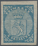 01548 Norwegen: 1855, Coat Of Arms 4 Sk. Blue, Fresh Colour And Large Margins All Around, Unused With Orig - Neufs