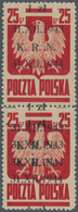 01561 Polen: 1944: Goznak Issue With K.R.N. Overprint. Vertical Pair, The Lower Stamp With DOUBLE Overprin - Brieven En Documenten