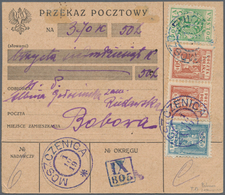 01572 Polen - Lokalausgaben 1915/19: 1919/1923 (ca): 132 Postal Orders Franked With Postage Due Stamps Fro - Other & Unclassified